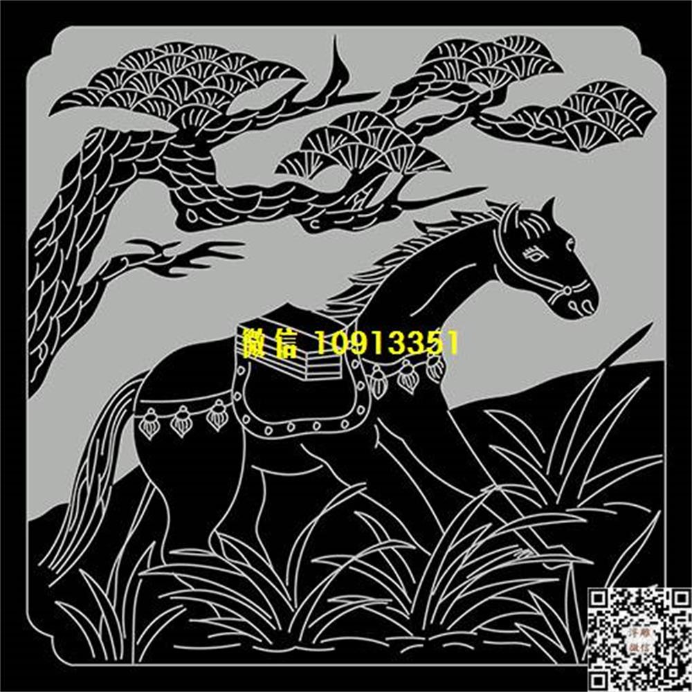 精雕图260马栏板精雕图线雕图线条图单线铣底图_电脑雕刻plt文泰矢量图精雕图浮雕图